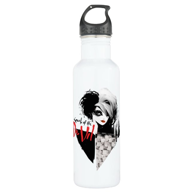 Bouteille D'eau Cruella| Parler du collage De Vil Diamond (Devant)