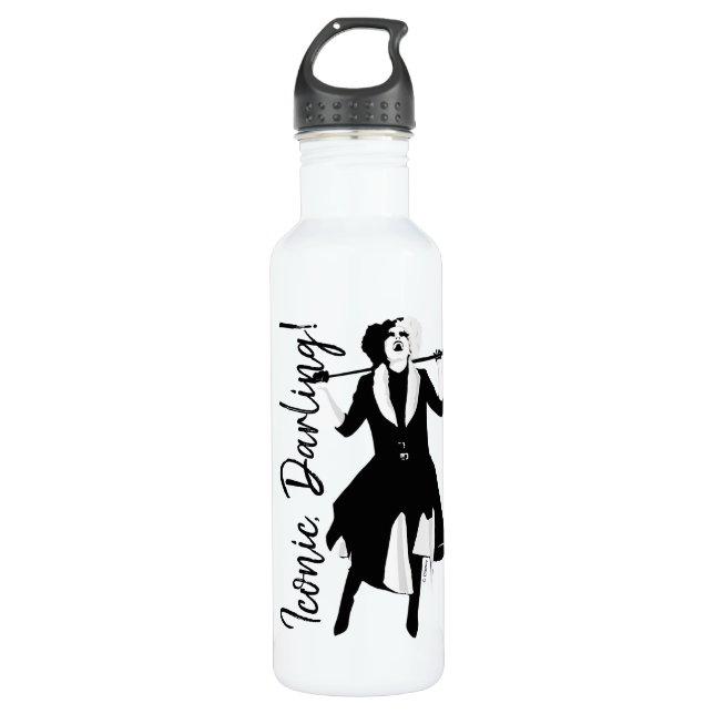 Bouteille D'eau Cruella| Portrait du stylo d'art pop rire (Devant)