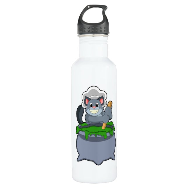 Bouteille D'eau Cuire le chat avec la potion magique (Devant)