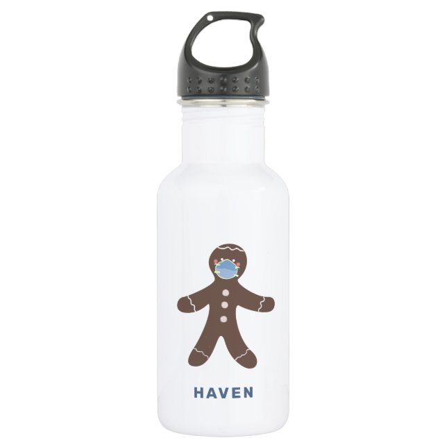 Bouteille D'eau Cuisine Visage Masque Gingerbread Homme Enfants Pe (Devant)