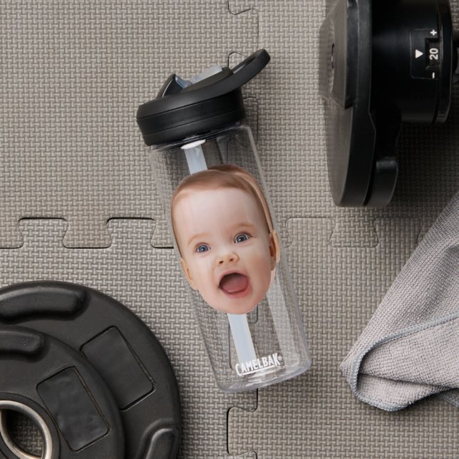 Bouteille D'eau Custom Photo, Custom Photo Face (Salle de sport (pivotée))