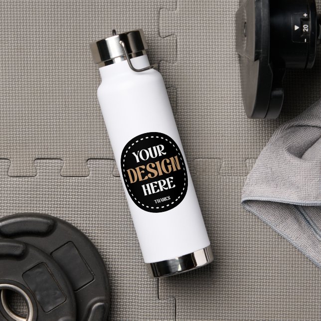 Bouteille D'eau custom, unique, sleek & minimalist (Salle de sport (pivotée))
