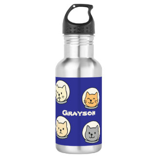 Bouteille D'eau Cute Astronaut Cat Bottle With Name