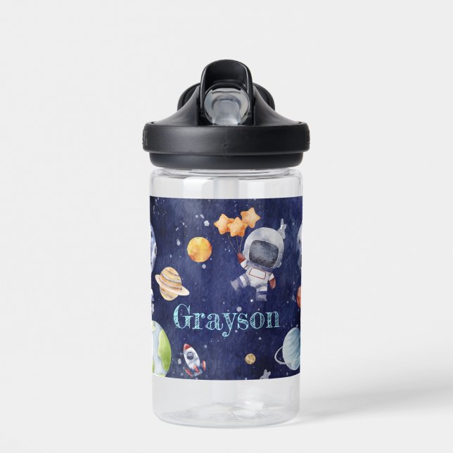 Bouteille D'eau Cute astronaute Galaxie Planète Enfants (Avant)