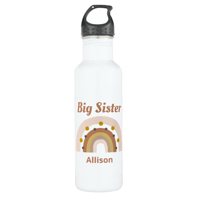 Bouteille D'eau Cute Boho Rainbow Big Sister Personnalisé (Devant)