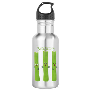 Bouteille D'eau Cute céleri bâtons trio caricature légumes