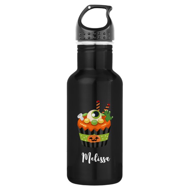 Bouteille D'eau Cute et Déplaisante Halloween Cupcake avec un Big  (Devant)