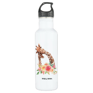 Bouteille D'eau Cute Giraffe Aquarelle Maman & Bébé