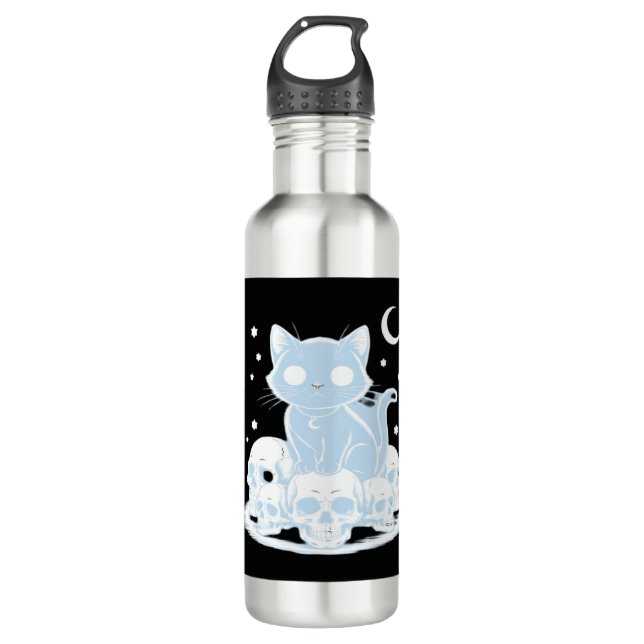 Bouteille D'eau Cute Halloween Kitten Cat Gothic Aesthetic Essenti (Devant)