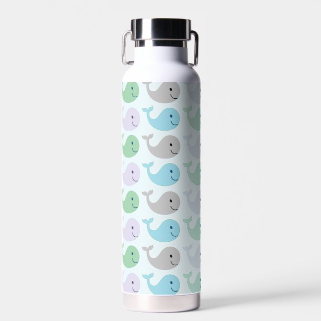 Bouteille D'eau Cute Happy Whales Pastel Motif (Avant)