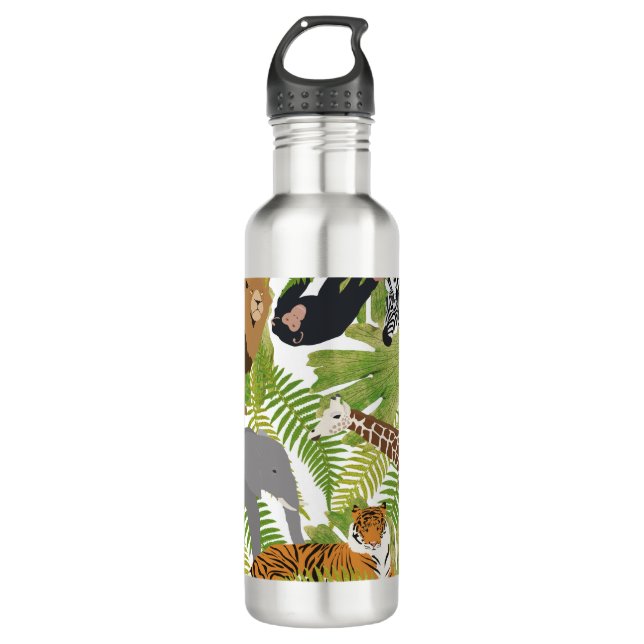 Bouteille D'eau Cute Jungle Animaux Safari Garçon | Fille (Devant)