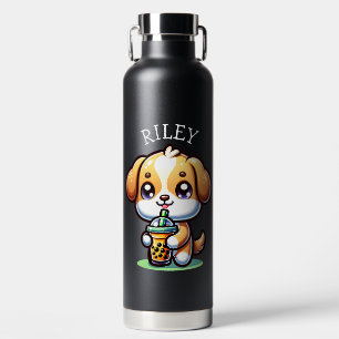 Bouteille D'eau Cute Kawaii Chien chiot avec Thé à bulle Personnal
