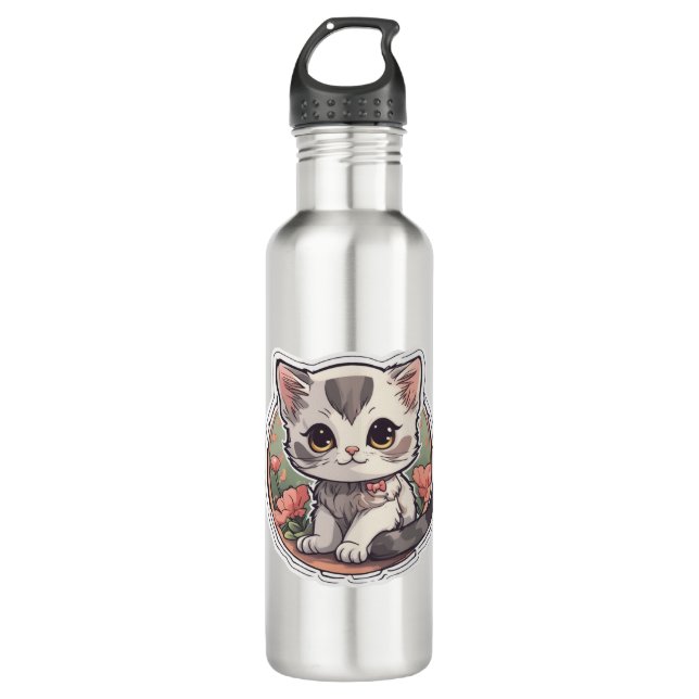 Bouteille D'eau Cute Kawaii Kitten (Devant)
