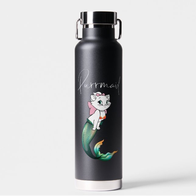 Bouteille D'eau Cute Kitten Purrmaid - Fun Mermaid Design de chat (Avant)