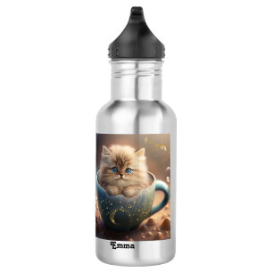 Bouteille D'eau Cute Kitten Sparkle Kids School Personnalisé