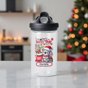 Bouteille D'eau Cute Koala Chirstmas Nom personnalisé