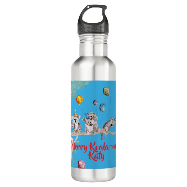 Bouteille D'eau Cute Koala Koalas Merry Christmas Koala-mus Girls (Devant)