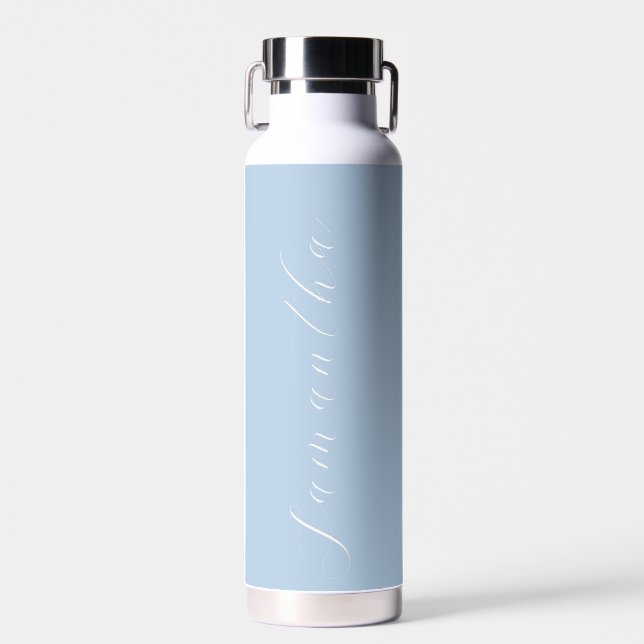 Bouteille D'eau Cute Moderne Lumière Bleue Calligraphie Nom person (Avant)