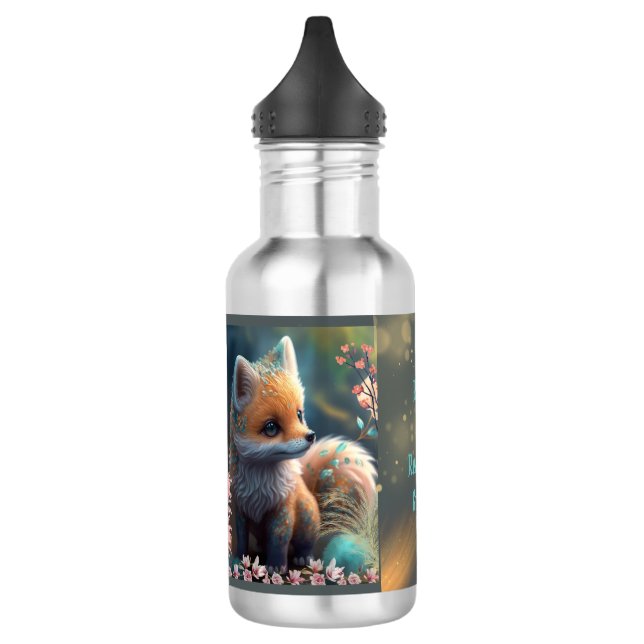 Bouteille D'eau Cute Orange Fox école pour enfants personnalisée (Gauche)