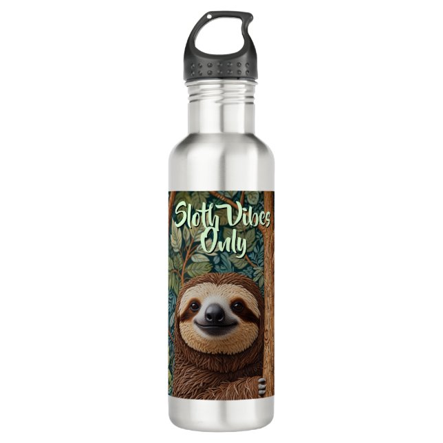 Bouteille D'eau Cute retro boho Sloth Hang in there (Devant)