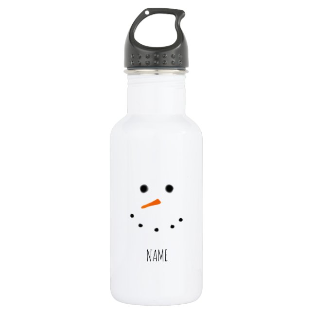 Bouteille D'eau Cute Snowman face personnalisé enfant (Devant)