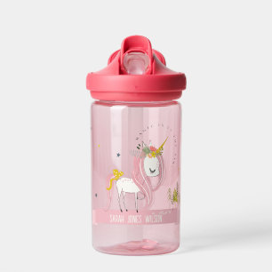 Bouteille D'eau Cute Whimsical Magique Unicorn Rose Princess Enfan
