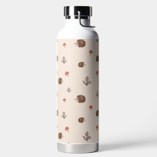 Bouteille D'eau Cute Woodland Hérisson et Motif de champignons