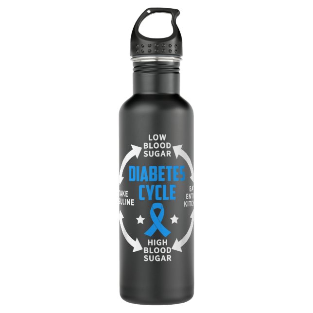 Bouteille D'eau Cycle du diabète Sensibilisation au diabète (Devant)