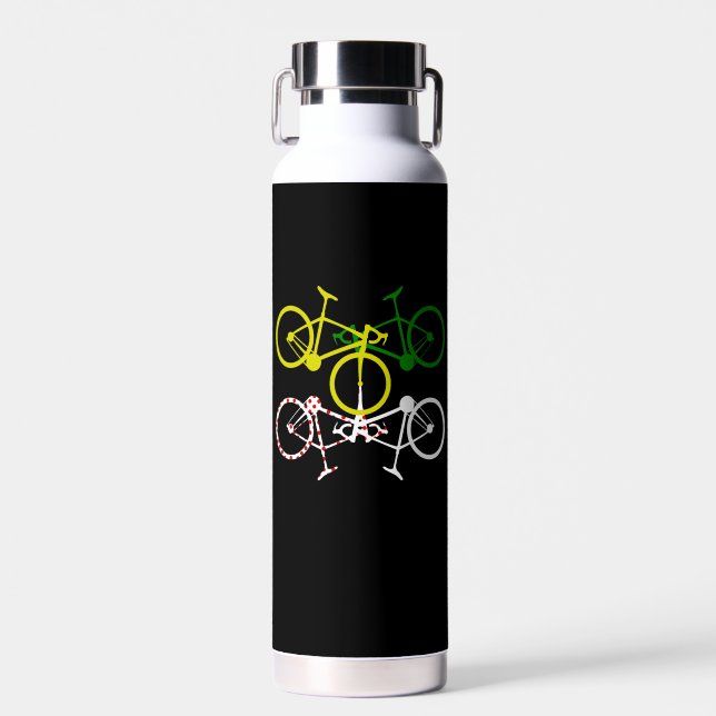 Bouteille D'eau Cyclisme Jaune Vert Blanc Polka-Dot Jerseys (Avant)