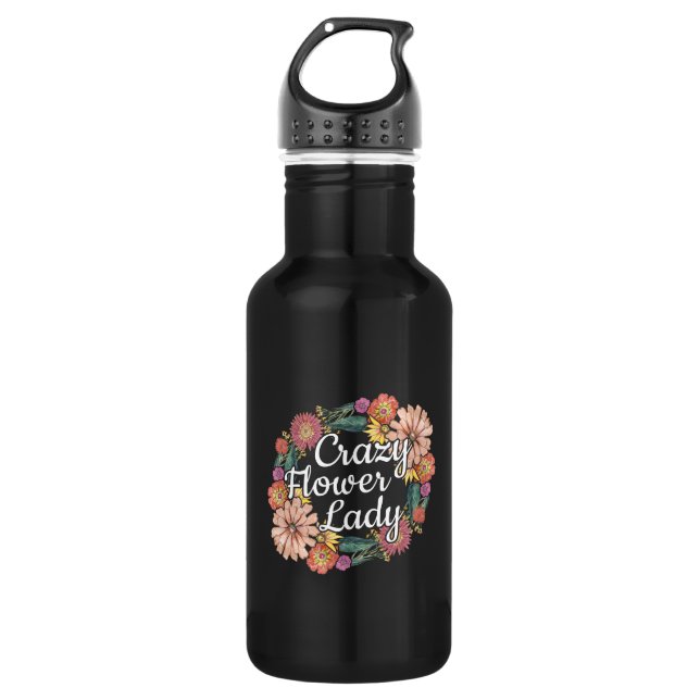 Bouteille D'eau Dame des fleurs folles - Zinnia Gardener (Devant)