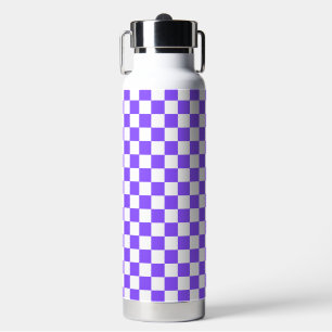 Bouteille D'eau Damier violet classique visuel