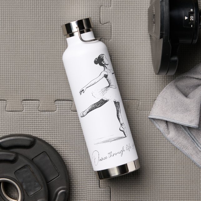 Bouteille D'eau Danse à travers la vie, crayon Ballerina Personnal (Salle de sport (pivotée))