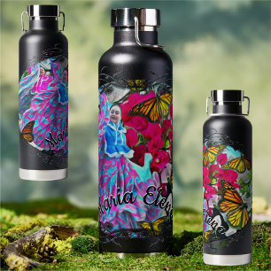 Bouteille D'eau Danse avec Fleurs et Papillons PV01