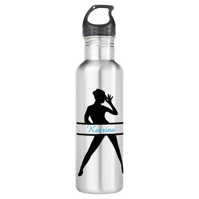 Bouteille D'eau Danseuse de jazz personnalisée Silhouette Water Bo (Devant)