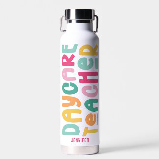 Bouteille D'eau Daycare Teacher Colorful Typography