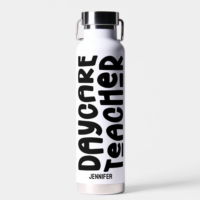 Bouteille D'eau Daycare Teacher Minimalist Typography (Avant)