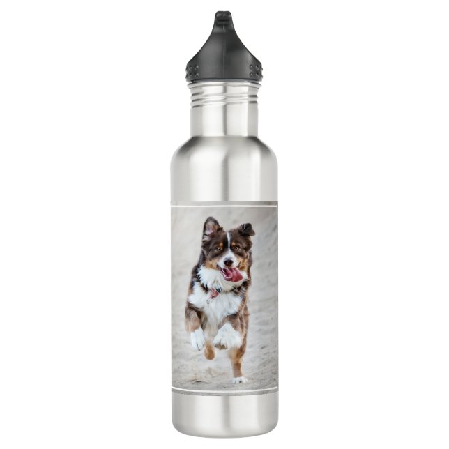 Bouteille d'eau de chien - Photo personnalisée de  (Droite)