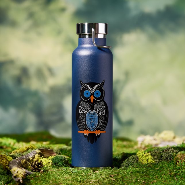 Bouteille d'eau de Chouette noire (Extérieur)