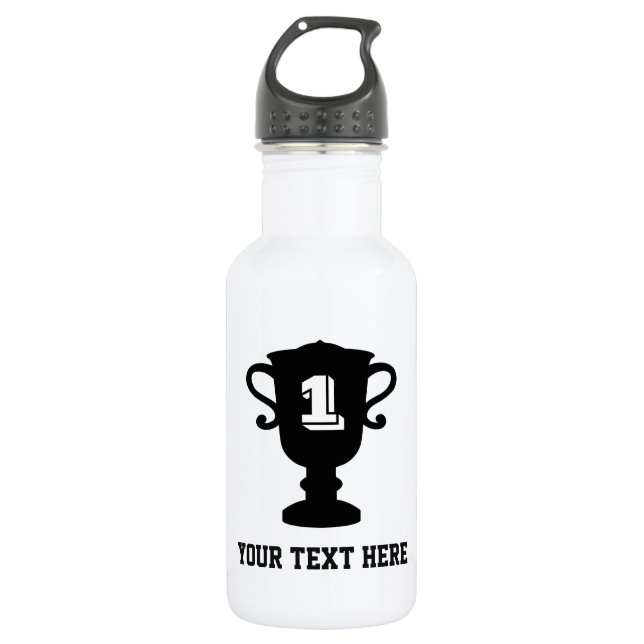 Bouteille d'eau de coupe trophée personnalisée pou (Devant)