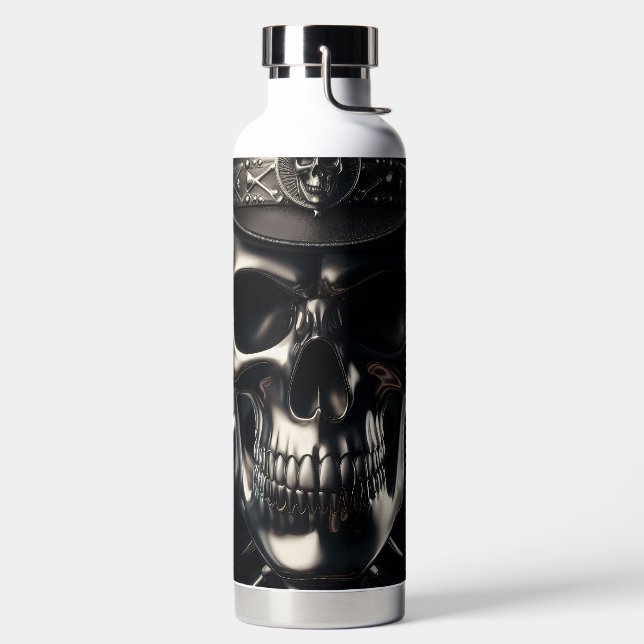 Bouteille d'eau de cow-boy à crâne métallique (Droite)
