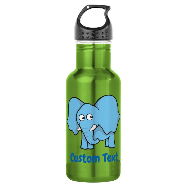 Bouteille d'eau de dessin animé éléphant bleu (Devant)