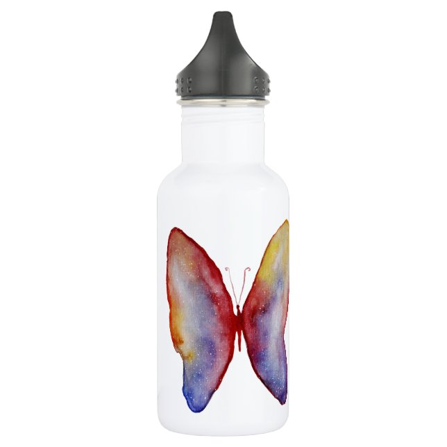 Bouteille d'eau de dessin papillon (532 ml), blanc (Gauche)
