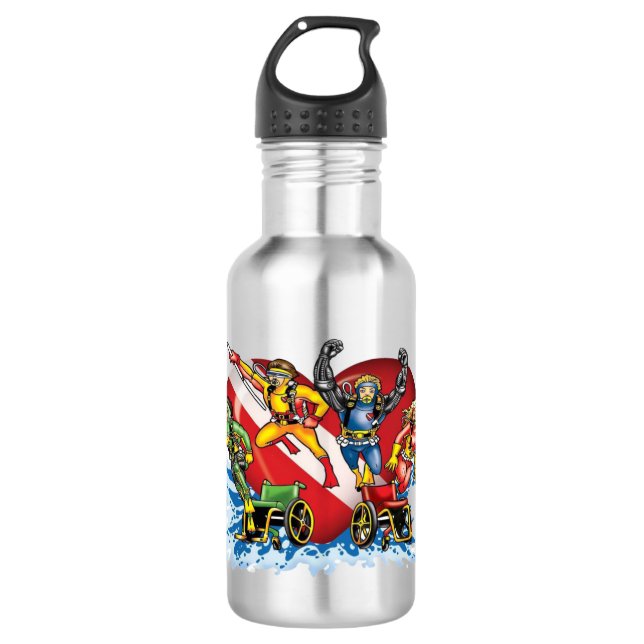 Bouteille d'eau de Diveheart Superhero (Devant)