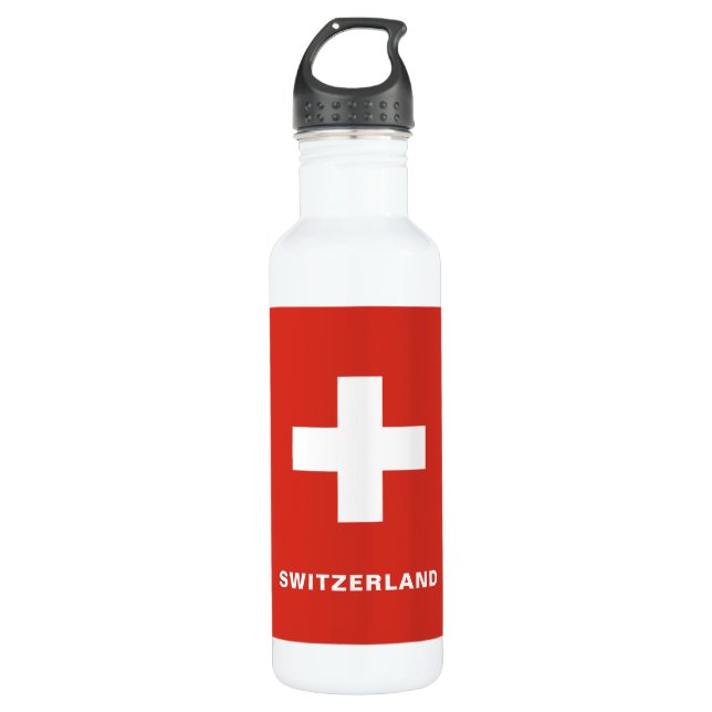 Bouteille d'eau de drapeau de la Suisse (Devant)