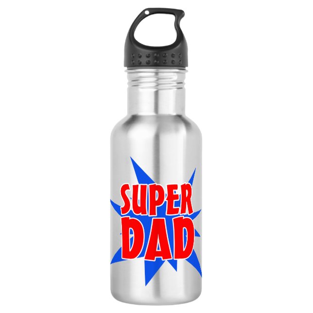 Bouteille d'eau de Fête des pères Super Papa (Devant)