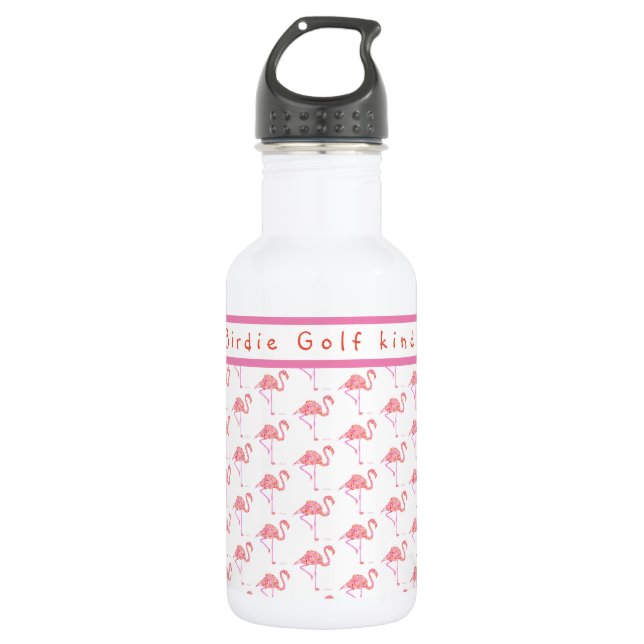 Bouteille d'eau de Flamant rose Customisée (Devant)