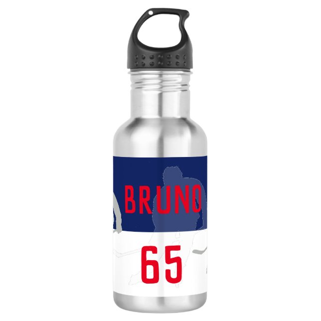 Bouteille d'eau de hockey personnalisée (Devant)
