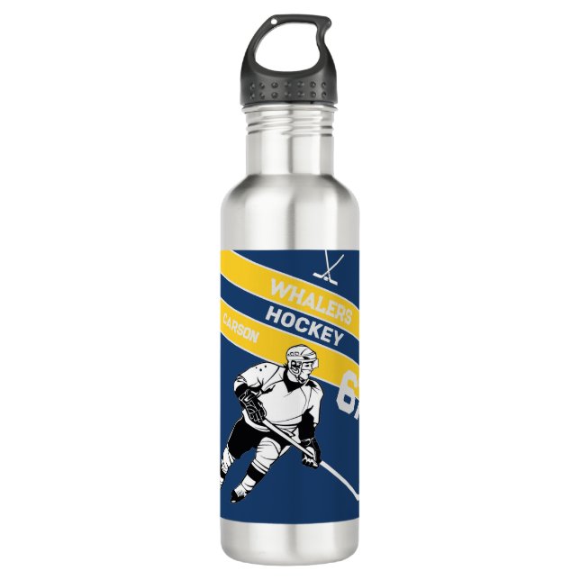 Bouteille d'eau de hockey personnalisée (Devant)