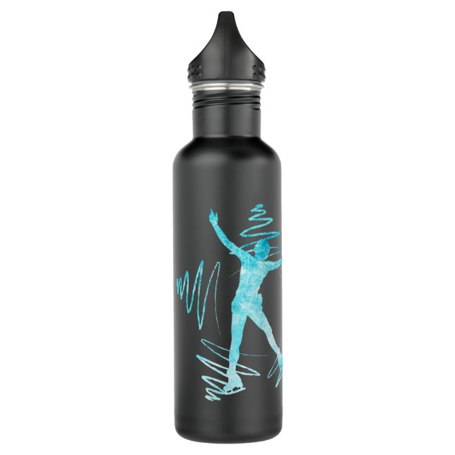 Bouteille d'eau de la patineuse Arêtes d'étoile bl (Gauche)