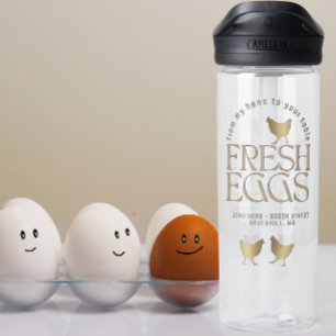 BOUTEILLE D'EAU DE MES POUMONS À VOTRE TABLE OEUFS FRAIS LOGO